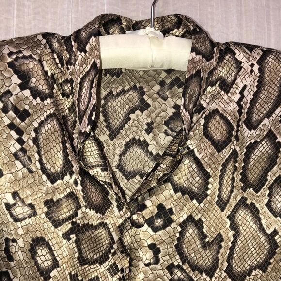 Vintage XL Christie & Jill Snake Skin Long Sleeve Blouse - Picture 10 of 16
